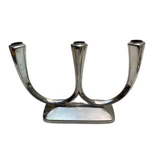 WMF Candle Holder Silverplate Candelabra Mid Century Modern 10.5" Centerpiece